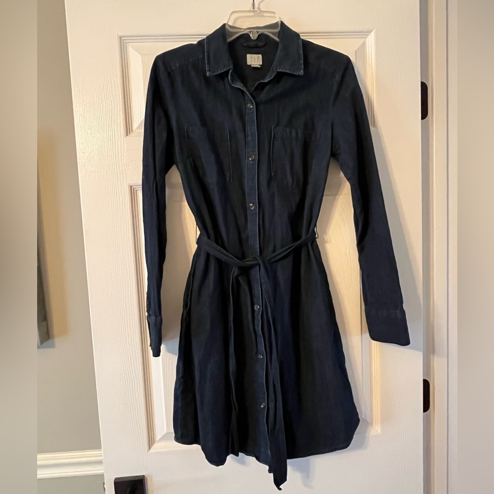 Dark denim shirt dress